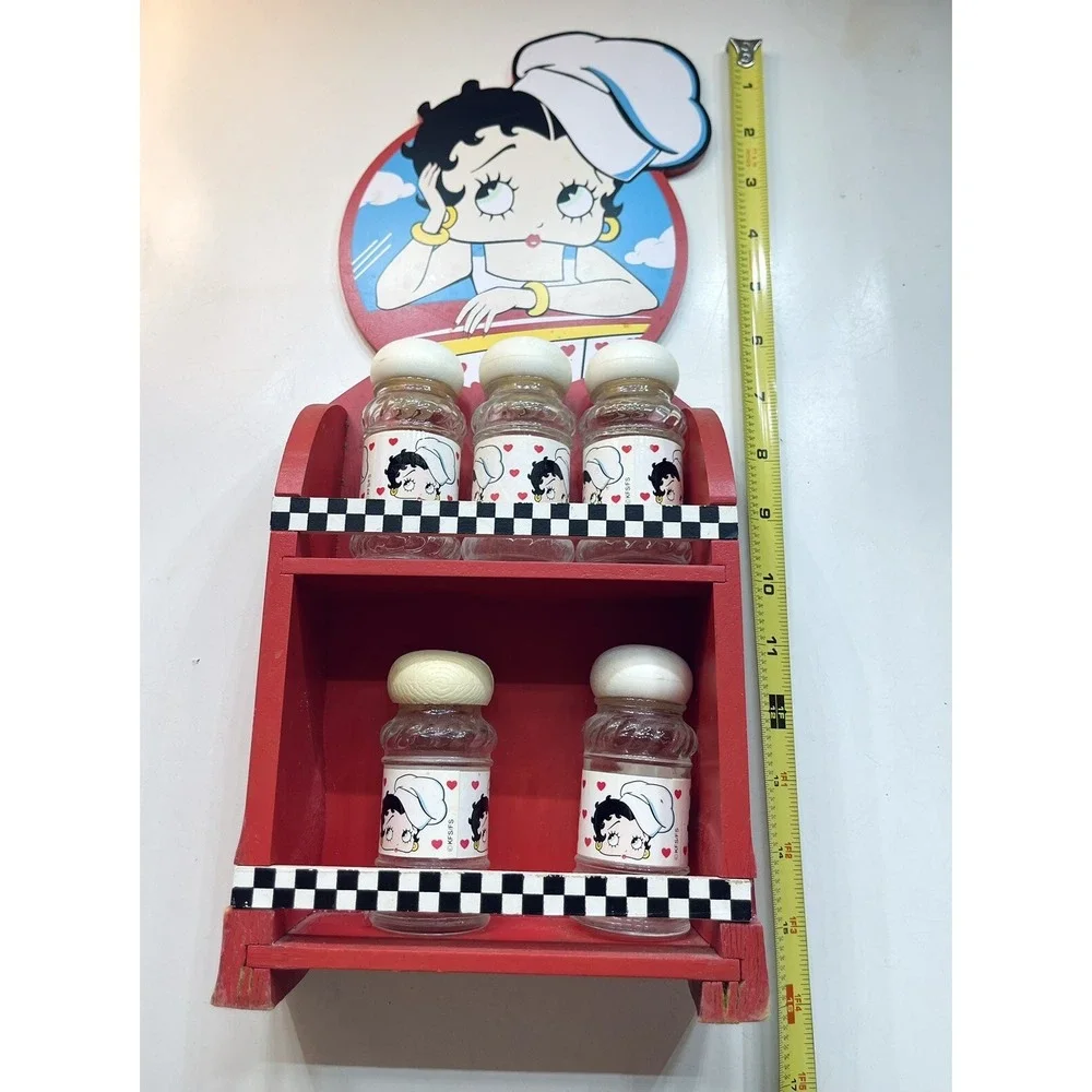 Vintage BETTY BOOP 2004 Bright Ideas Spice Rack W/ Jars Rare‎ READ DESCRIPTION